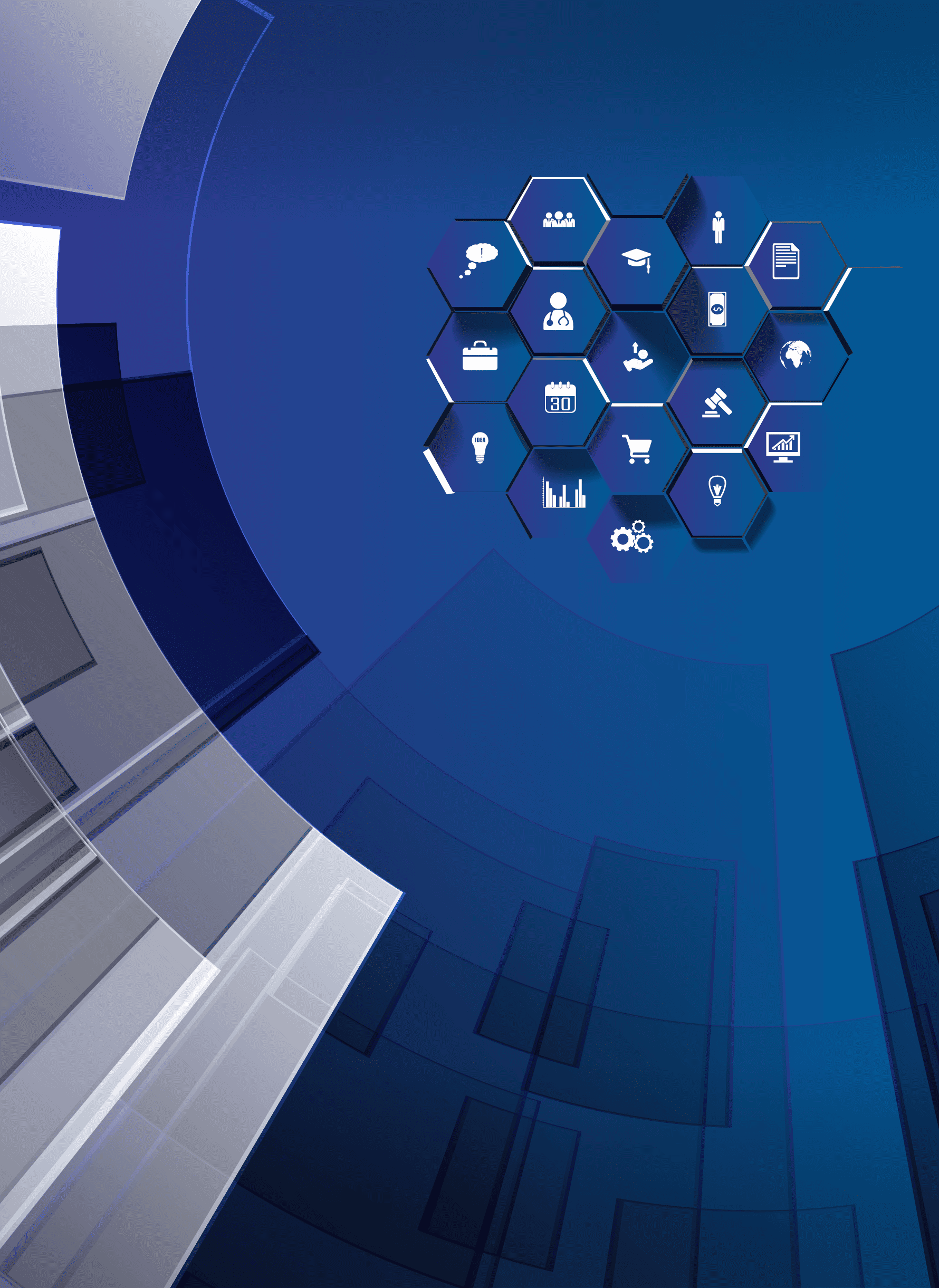 A sleek, modern hallway with transparent glass wall sand a warm wooden floor symbolizing transparency and relational approach