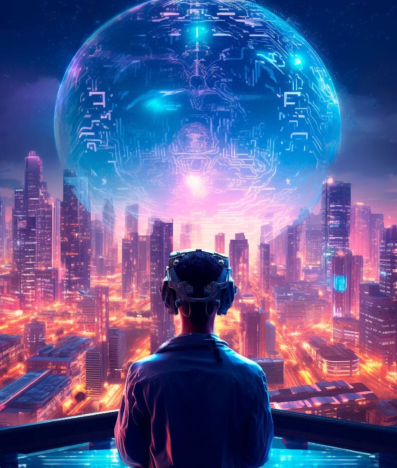 Network of lines and dots surrounding the Earth, representing global connectivity and communication